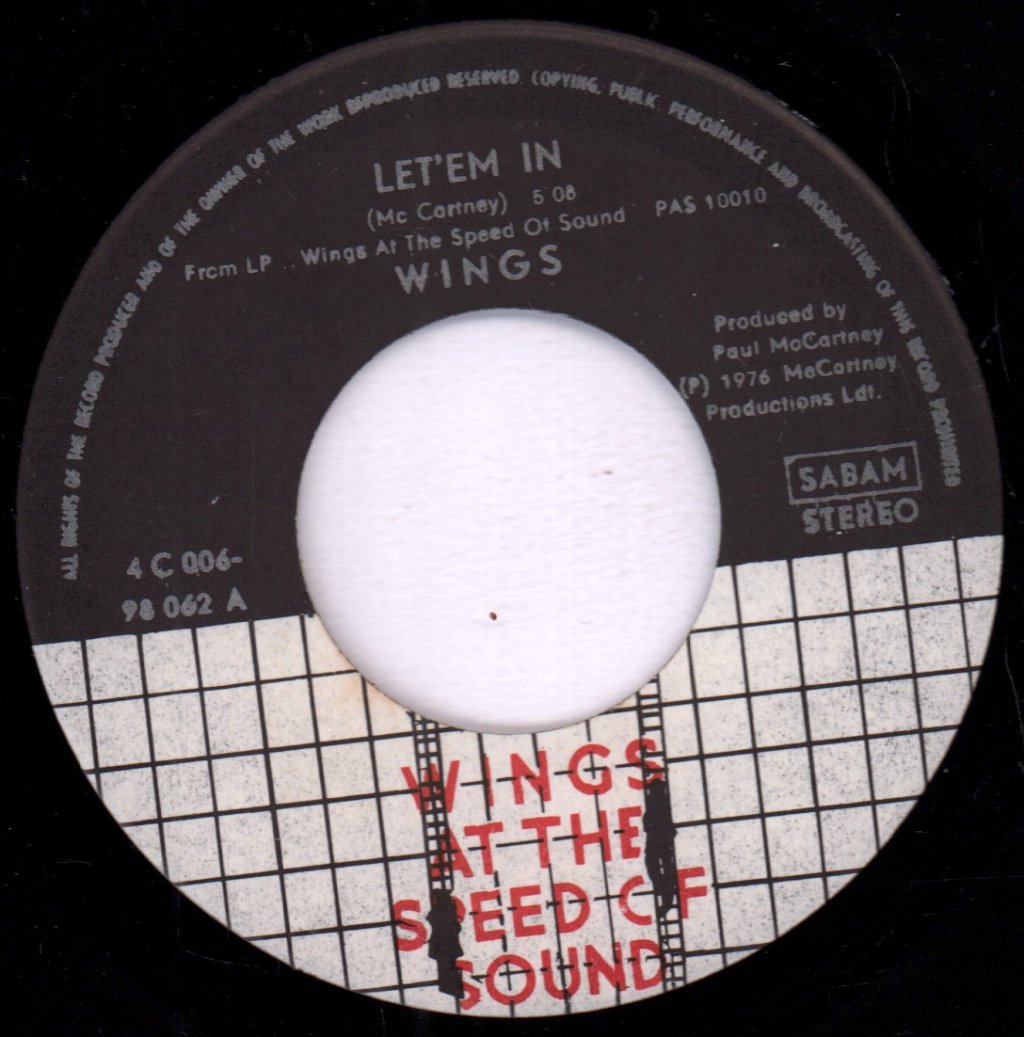 Wings - Let 'Em In - 7 Inch