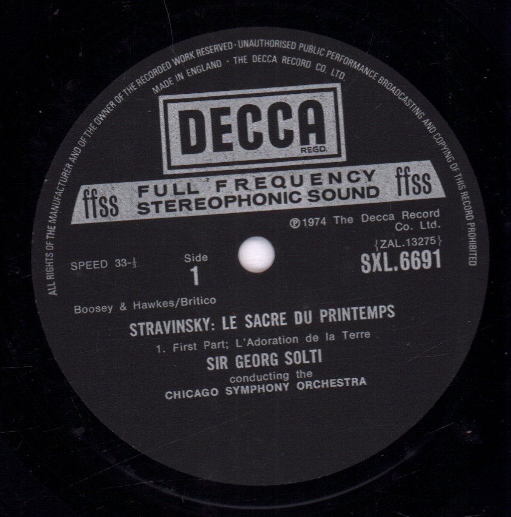 Chicago Symphony Orchestra - Stravinsky Le Sacre Du Printemps - Lp