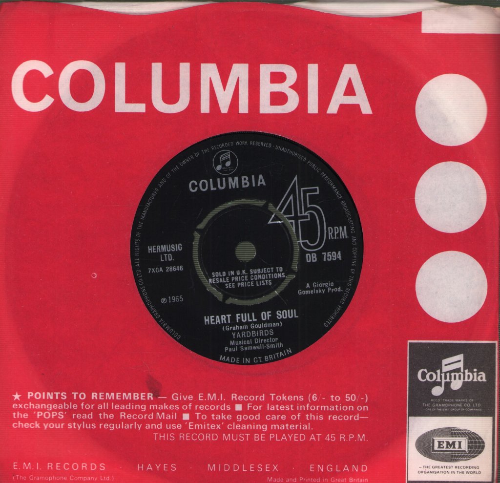 Yardbirds - Heart Full Of Soul - 7 Inch