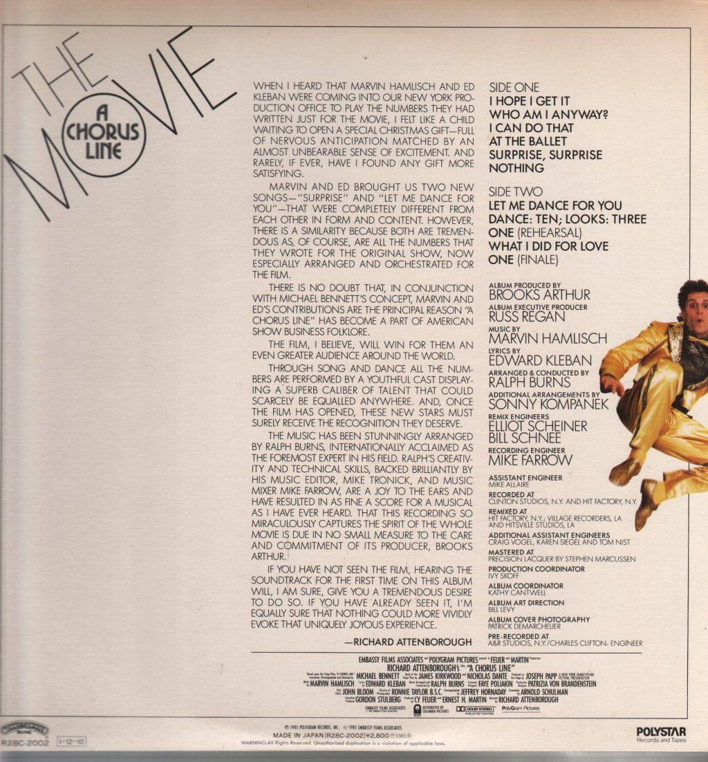 Various Artists - A Chorus Line - Original Motion Picture Soundtrack - Lp