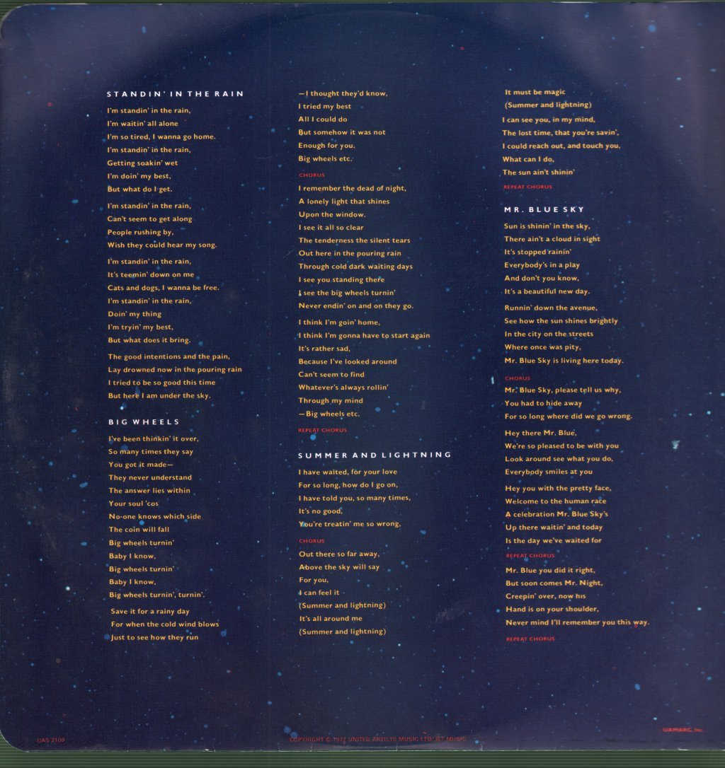 Electric Light Orchestra - Out Of The Blue - Double Lp