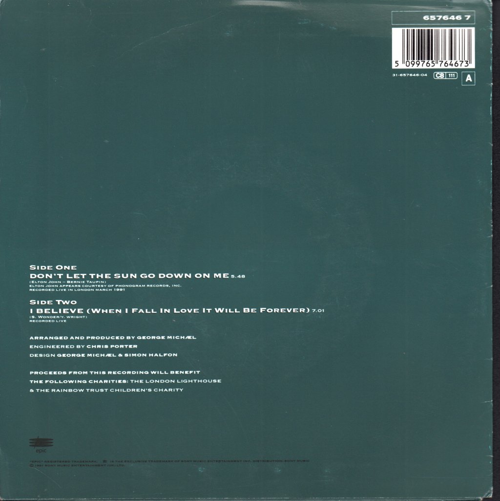 Elton John And George Michael - Don't Let The Sun Go Down On Me - 7 Inch