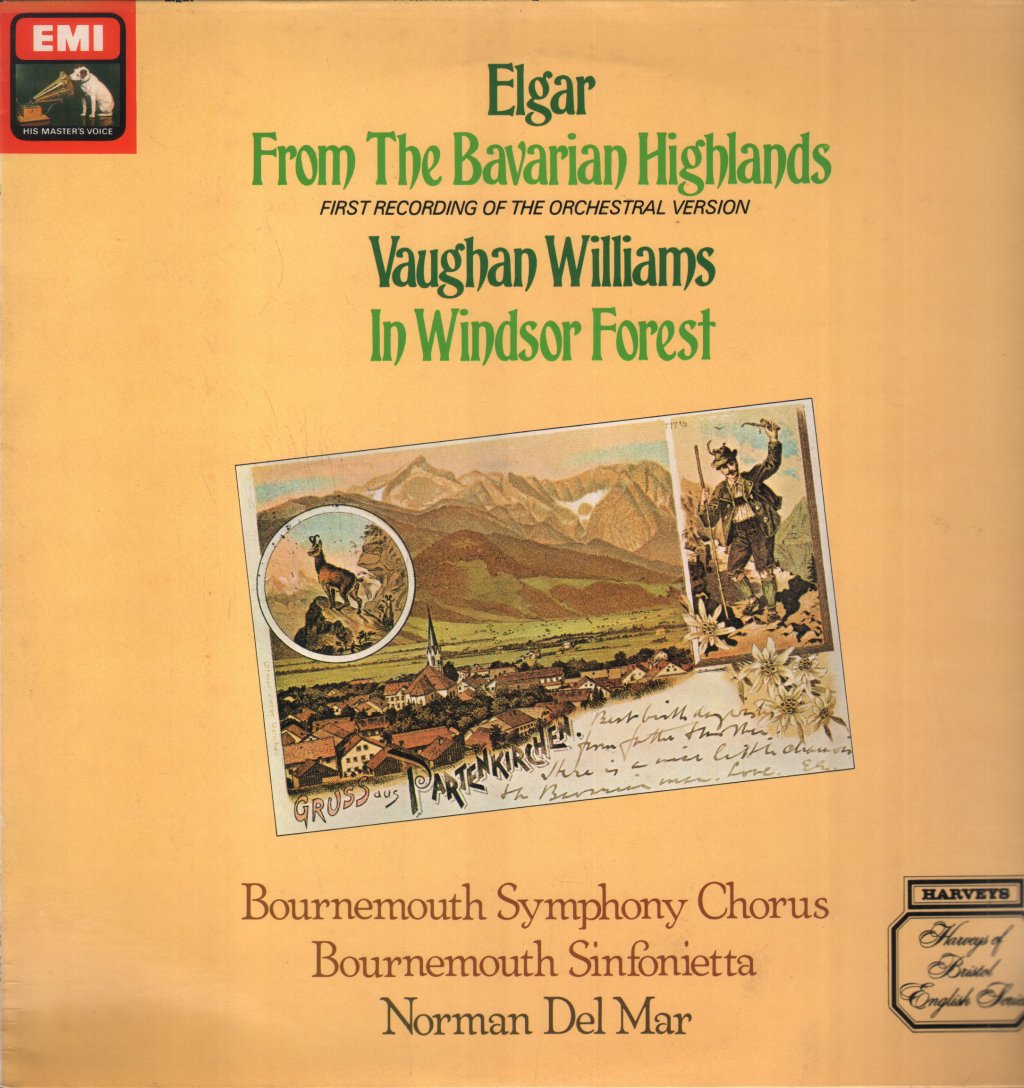 Norman Del Mar / Bournemouth Symphony Chorus / Bournemouth Sinfonietta - Elgar - From The Bavarian Highlands / Vaughan Williams - In Windsor Forest - Lp