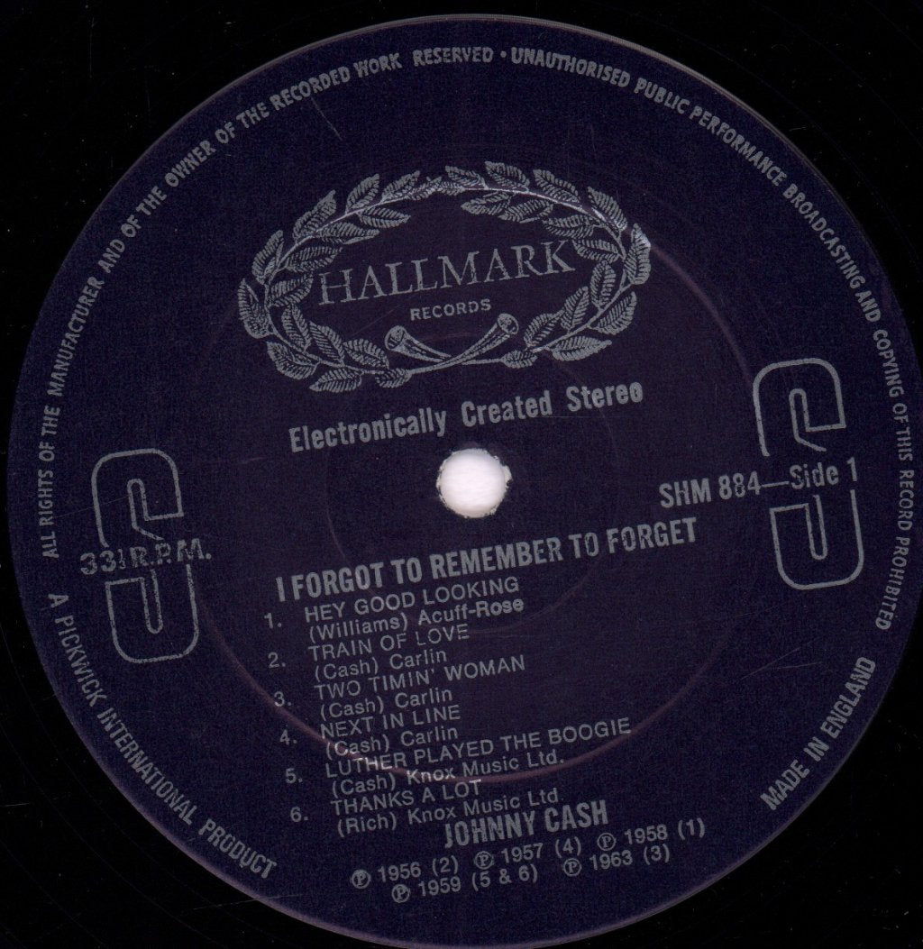 Johnny Cash - I Forgot To Remember To Forget - Lp