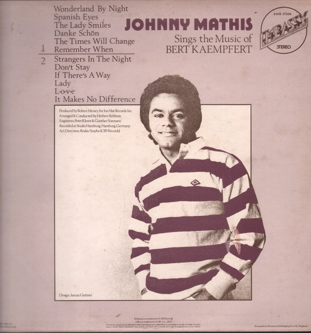Johnny Mathis - Sings The Music Of Bert Kaempfert - Lp