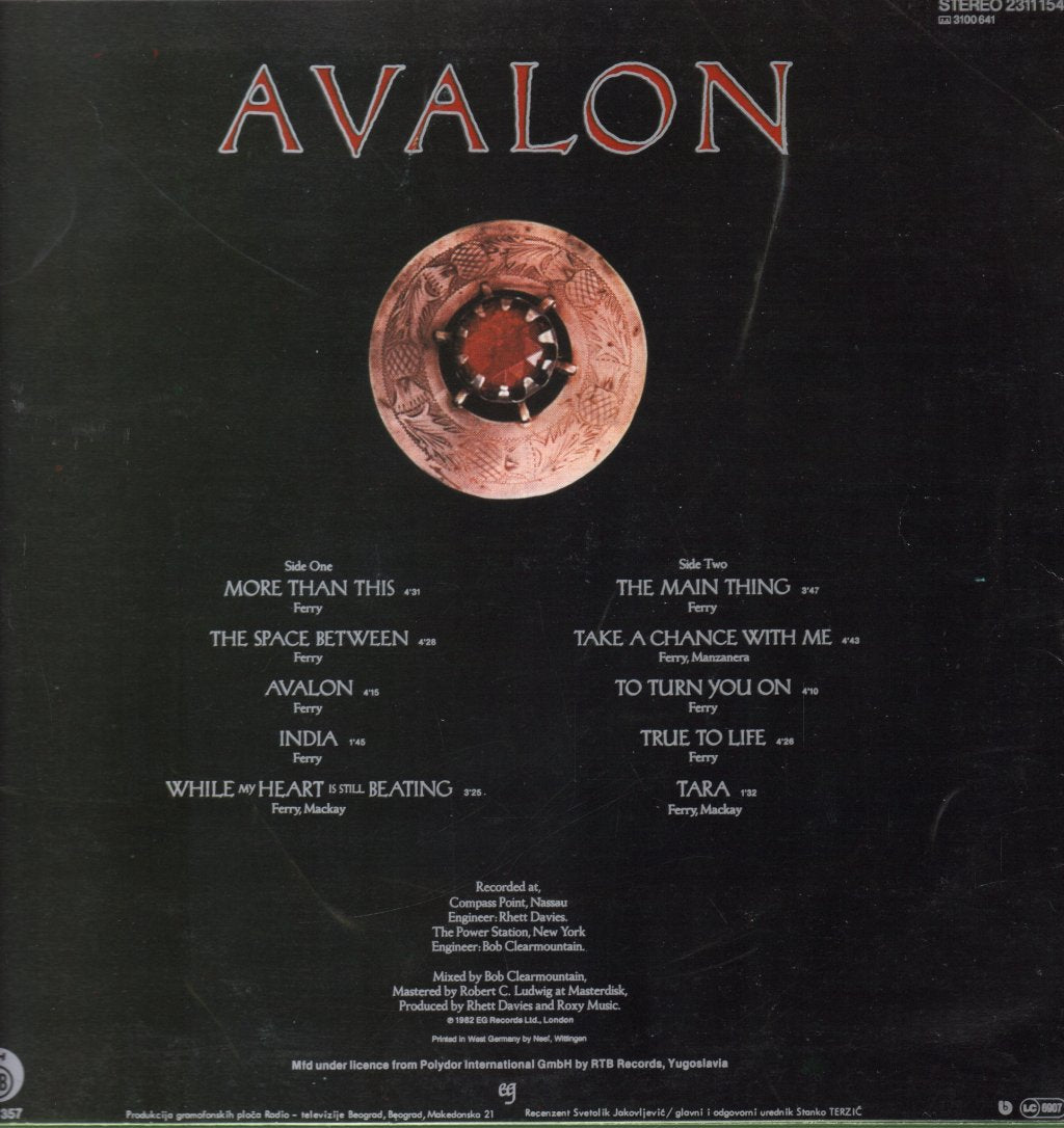 Roxy Music - Avalon - Lp
