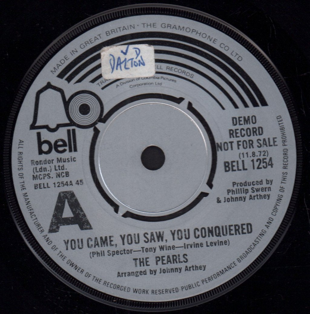 Pearls - You Came You Saw You Conquered - 7 Inch