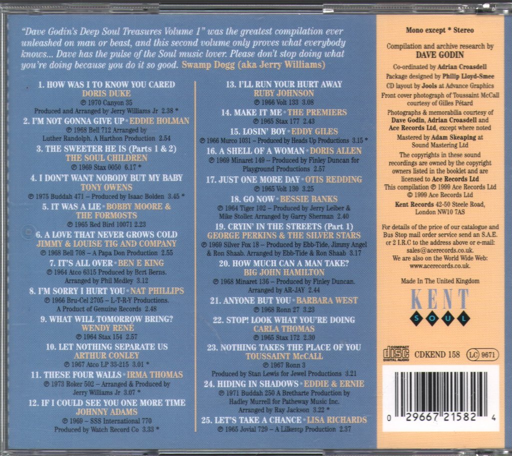 Various Artists - Dave Godin's Deep Soul Treasures - Cd