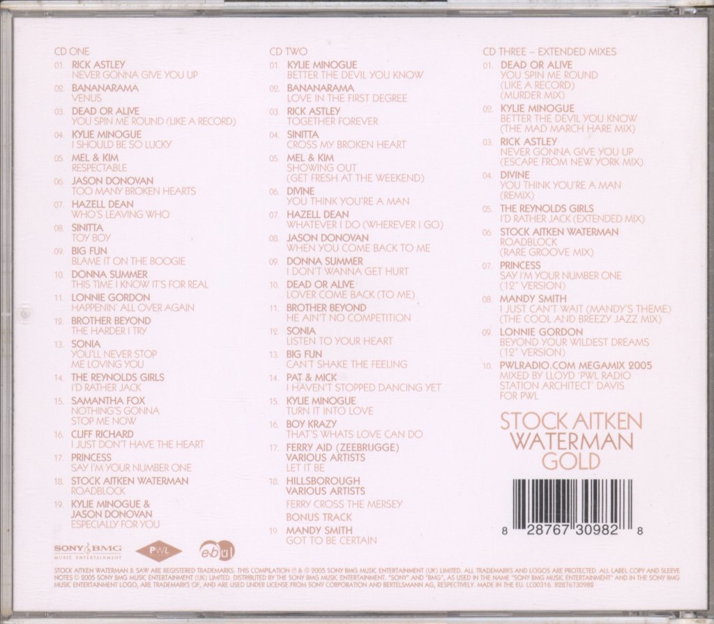 Stock Aitken Waterman - Stock Aitken Waterman Gold - Triple Cd