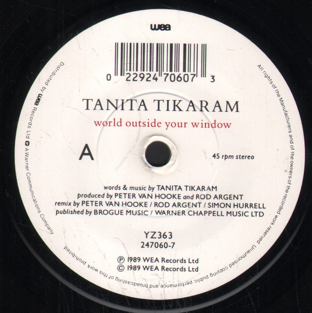 Tanita Tikaram - World Outside Your Window - 7 Inch