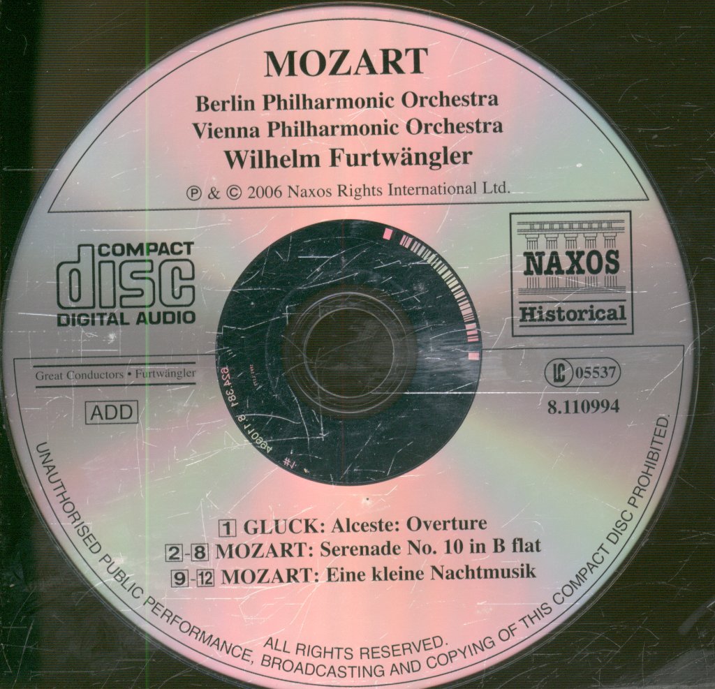 Berlin Philharmonic Orchestra, Vienna Philharmonic Orchestra, Wilhelm Furtwängler - Mozart - Serenade No. 10 'Gran Partita' . Eine Kleine Nachtmusik [Commercial Recordings 1940-50] - Cd