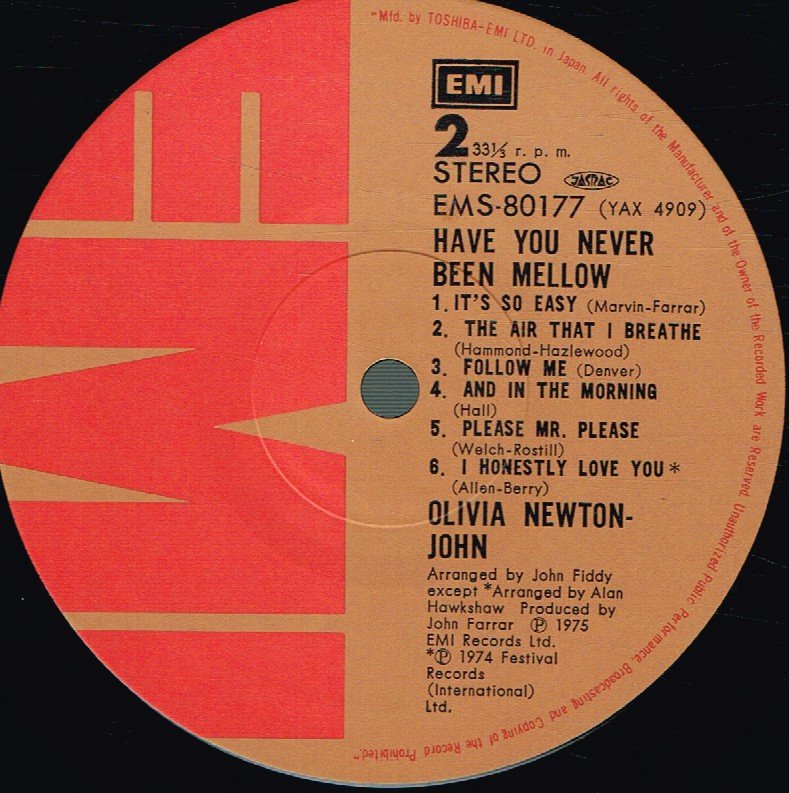Olivia Newton John - Have You Never Been Mellow - Lp