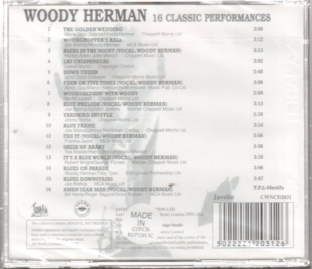 Woody Herman And His Orchestra - Woody Herman - 16 Classic Performances - Cd