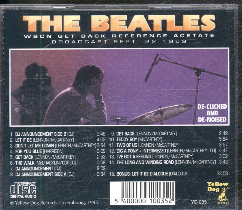 Beatles - WBCN Get Back Reference Acetate - Cd