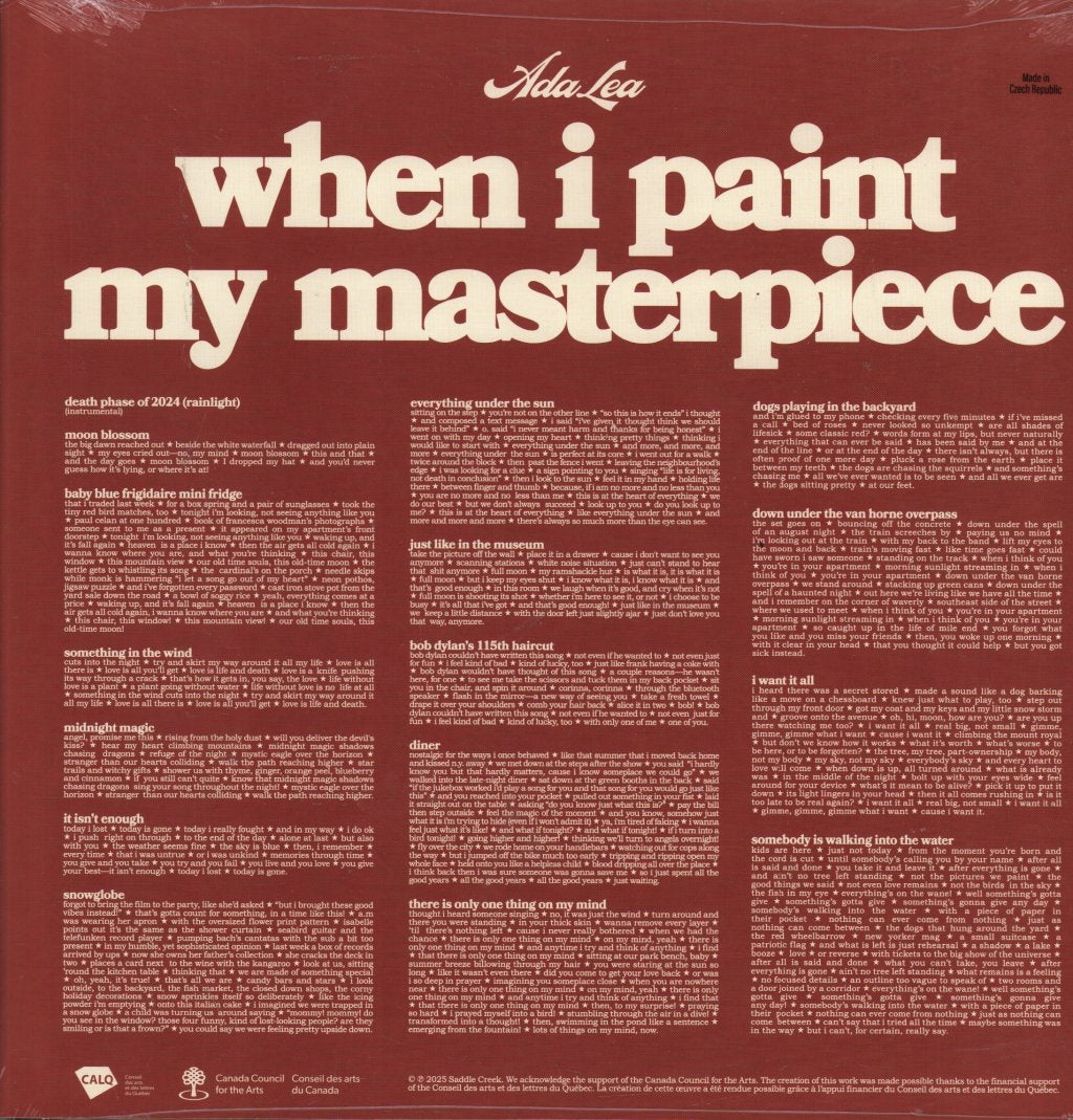Ada Lea - When I Paint My Masterpiece - Lp