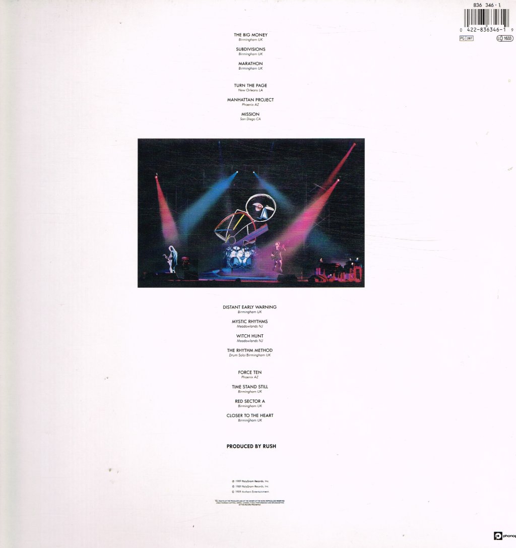Rush - A Show Of Hands - Double Lp
