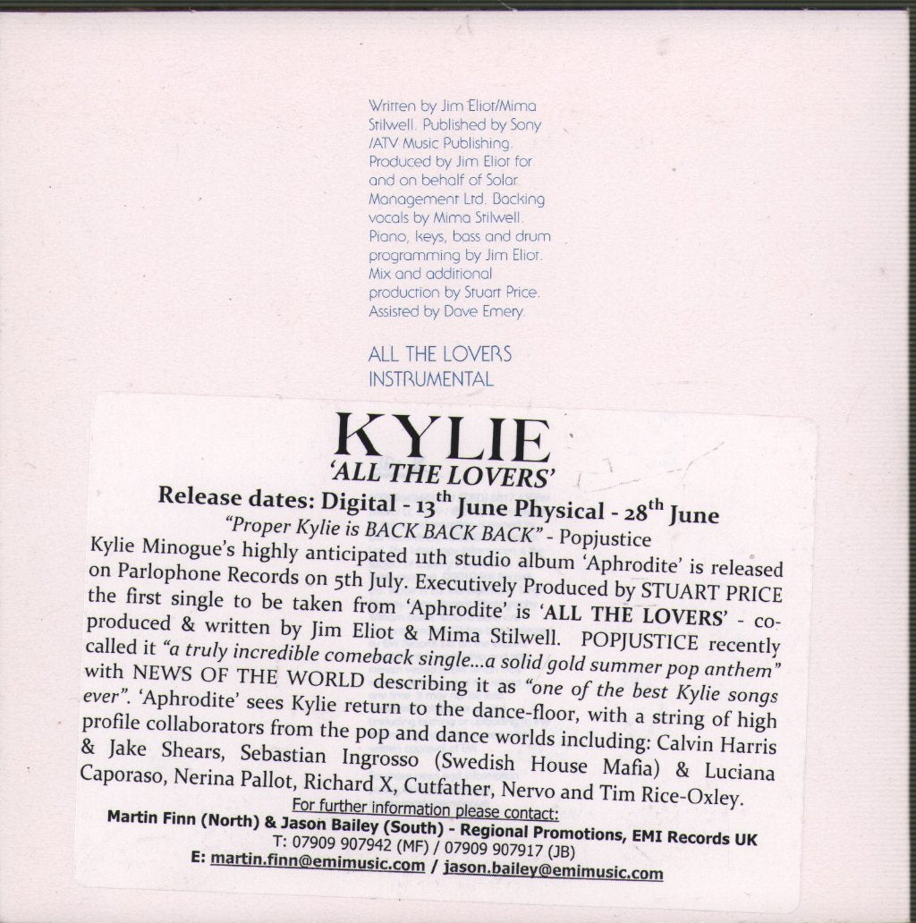 Kylie Minogue - All The Lovers - Cd