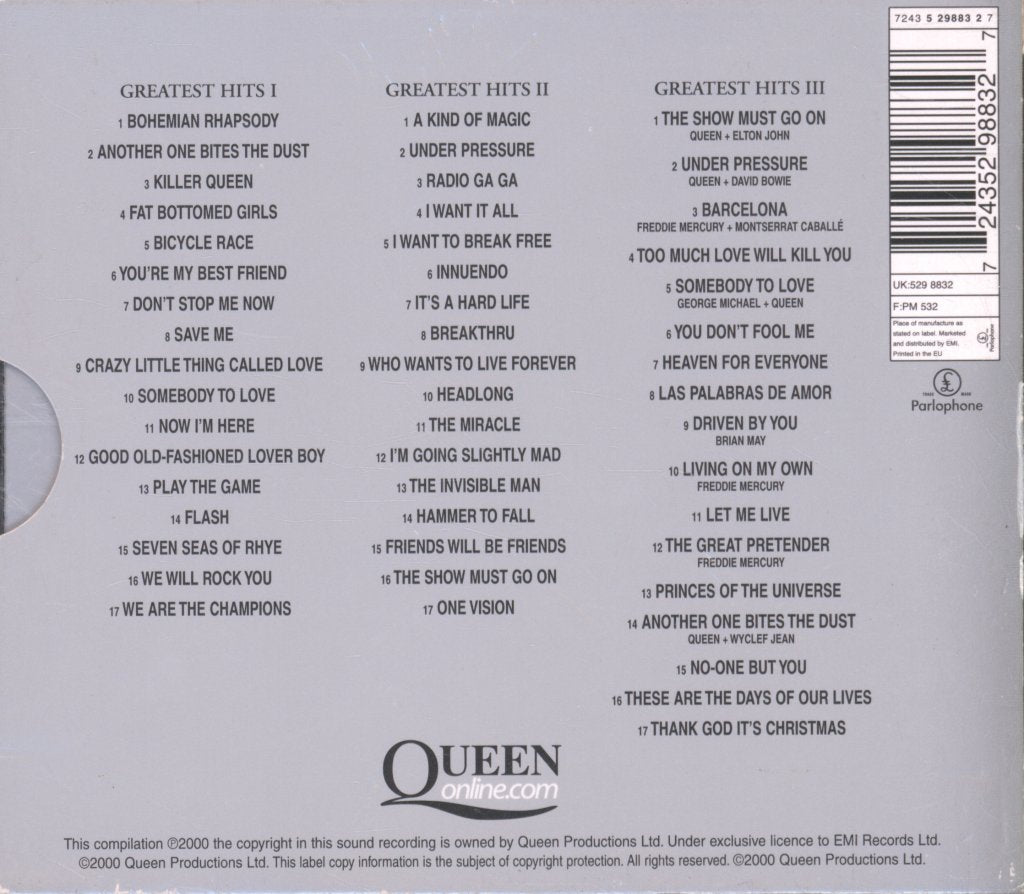 Queen - Greatest Hits 1, 2 And 3 - Triple Cd