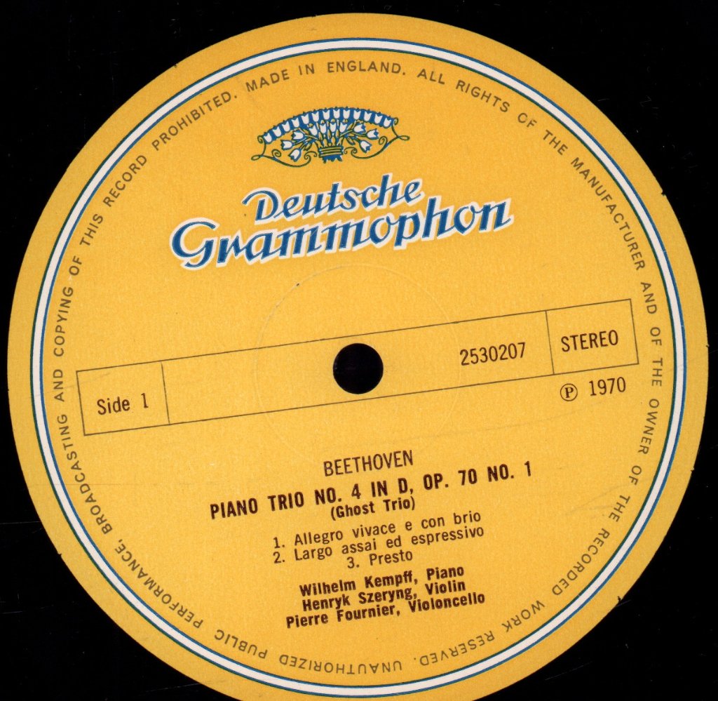 kempff szeryng fournier - beethoven piano trios op.70 no.1 ghost-trio and no.2 - Lp