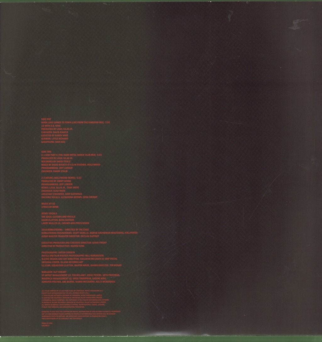 U2 - 3-D Dance Mixes - 12 Inch