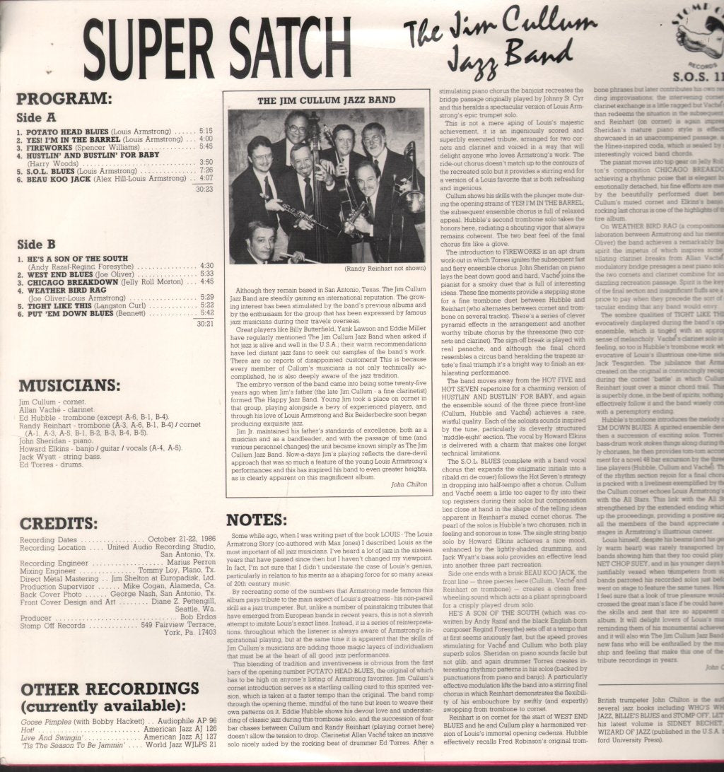 Jim Cullum Jazz Band - Super Satch - Lp