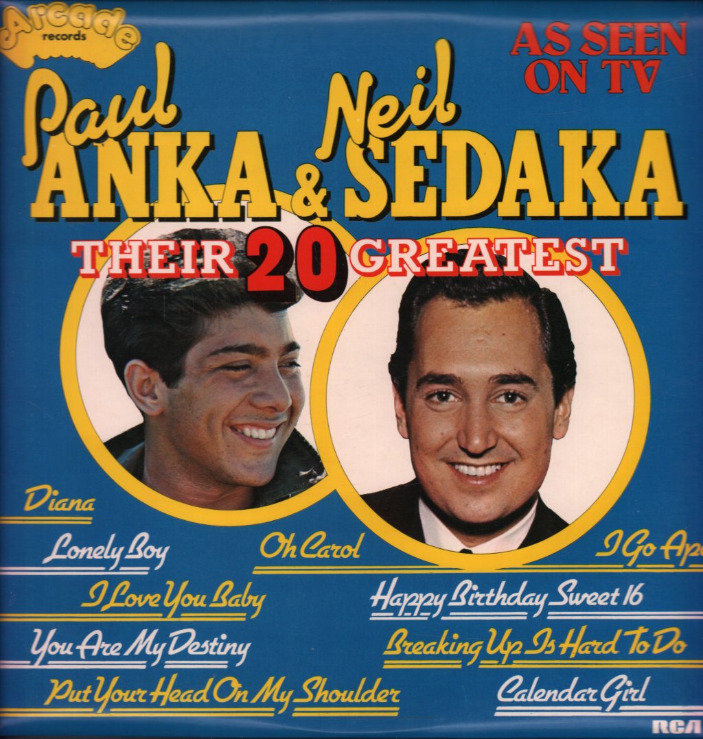 Paul Anka/Neil Sedaka - Their 20 Greatest - Lp