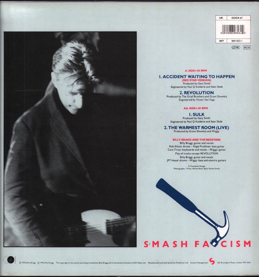 Billy Bragg - Accident Waiting To Happen - 12 Inch