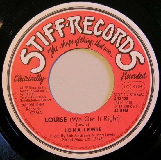 Jona Lewie - Louise We Get It Right - 7 Inch