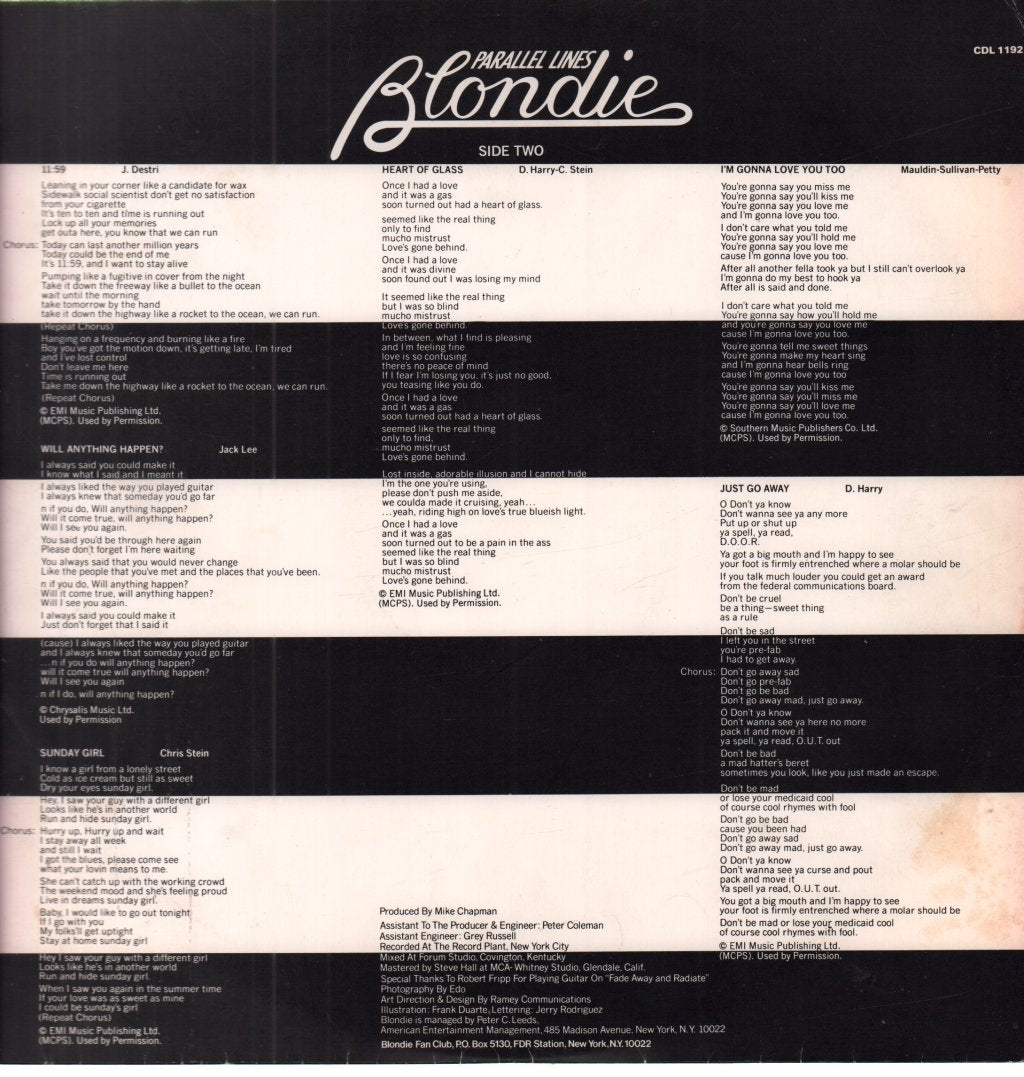 Blondie - Parallel Lines - Lp