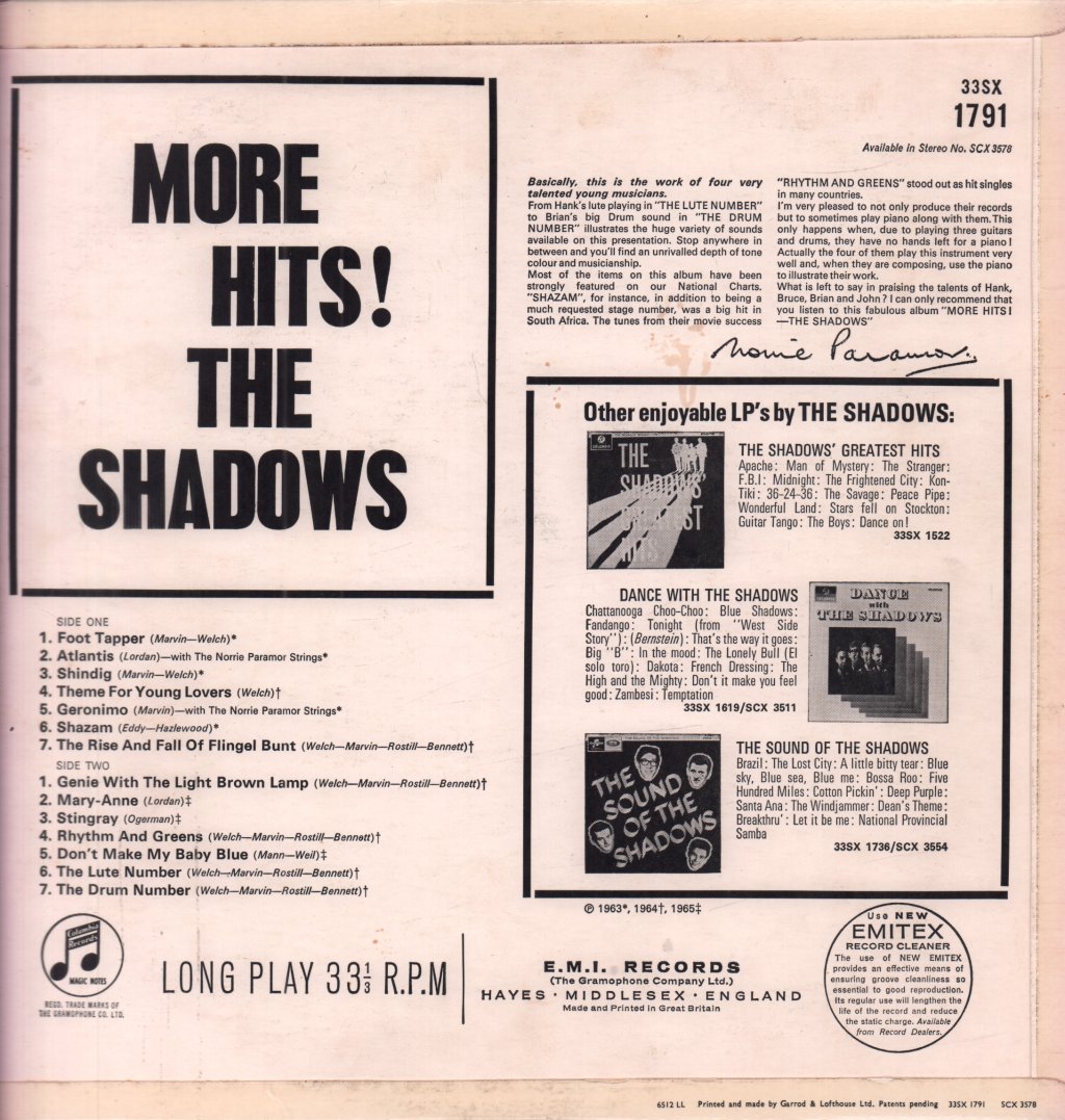 Shadows - More Hits - Lp