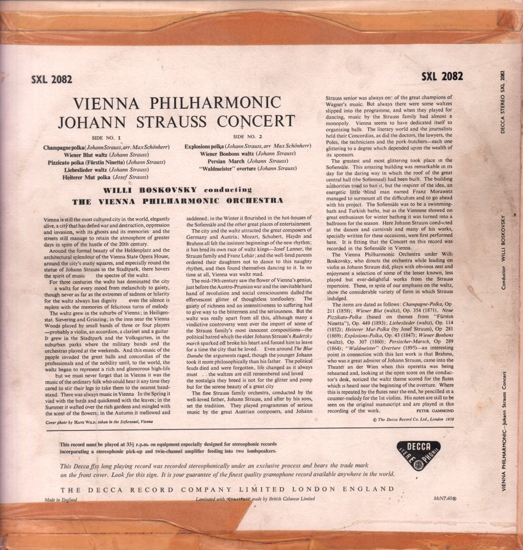 Vienna Philharmonic Orchestra - Johann Strauss Concert - Lp