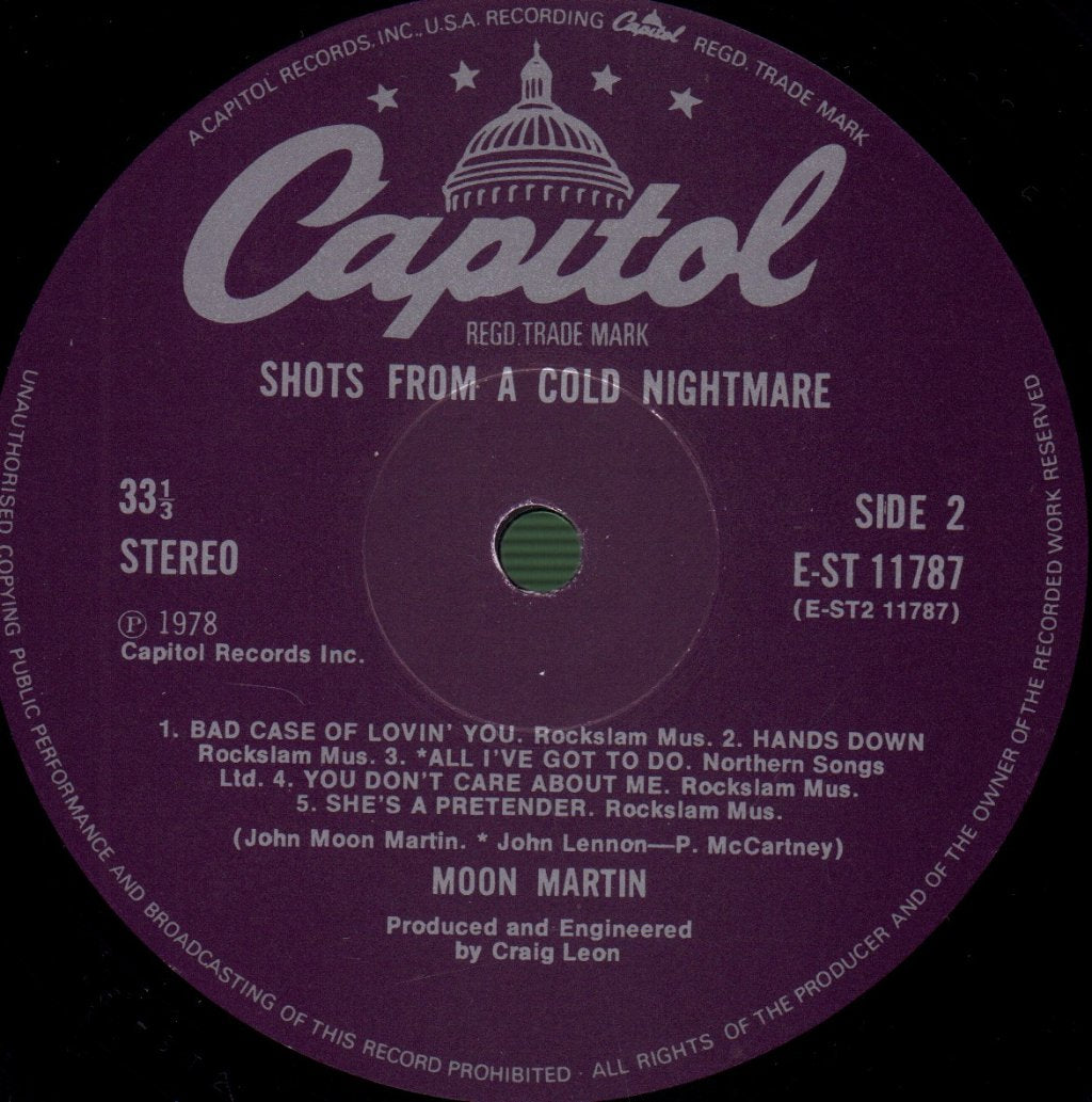 Moon Martin - Shots From A Cold Nightmare - Lp