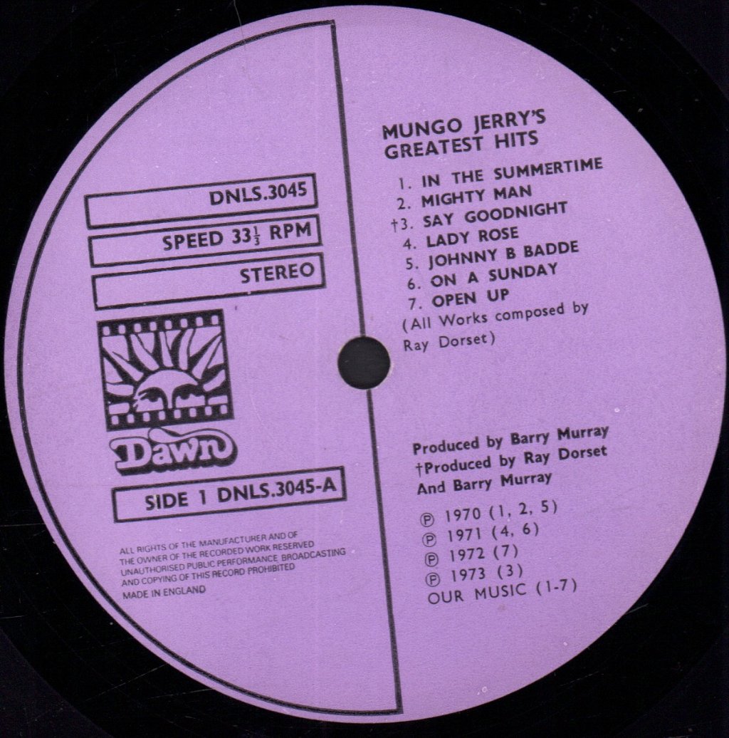 Mungo Jerry - Greatest Hits - Lp