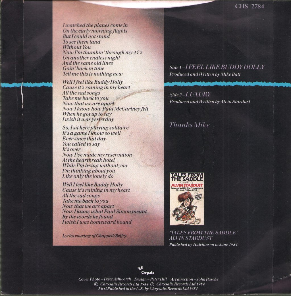 Alvin Stardust - I Feel Like Buddy Holly - 7 Inch