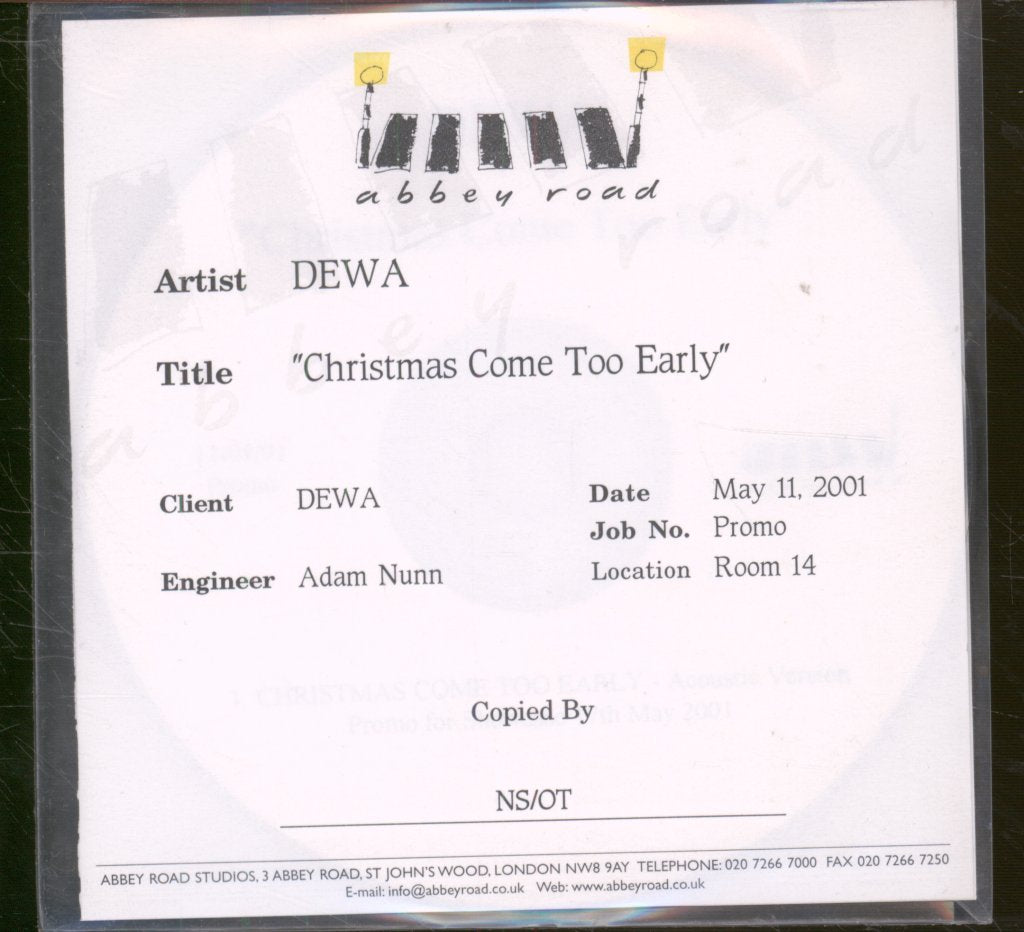 Dewa - Christmas Come Too Early - Cdr