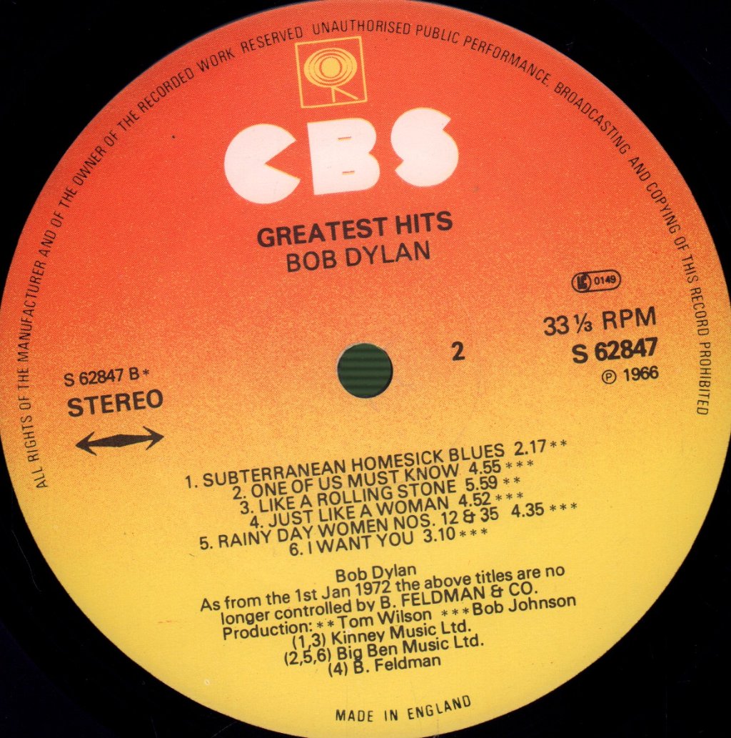 Bob Dylan - Greatest Hits - Lp