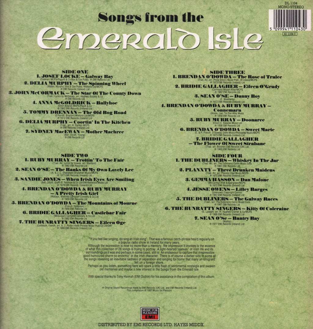 Various Artists - Songs From The Emerald Isle - Double Lp