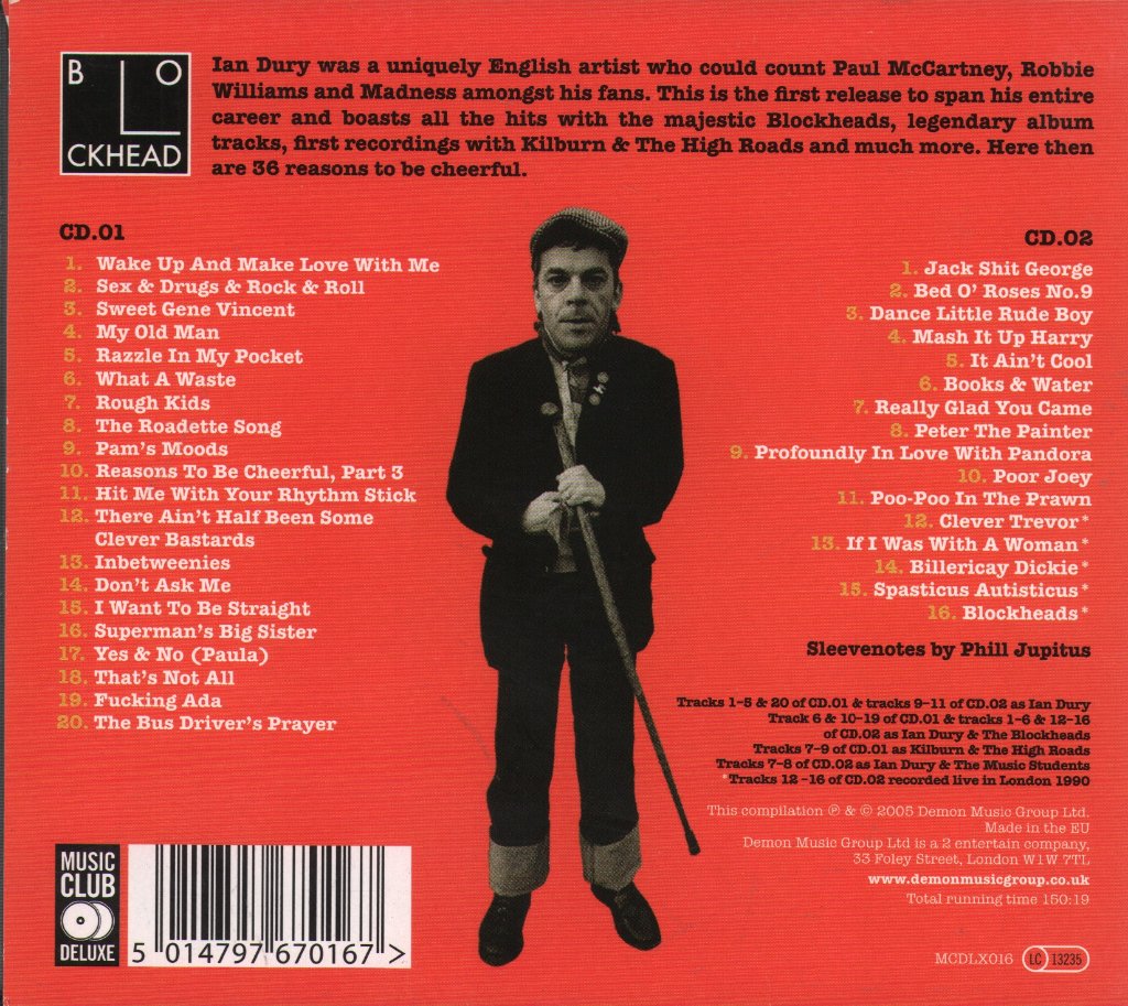 Ian Dury And The Blockheads - Reasons To Be Cheerful - Cd