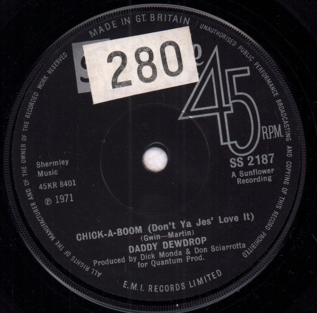 Daddy Dewdrop - Chick-A-Boom Don't Ya Jes' Love It - 7 Inch