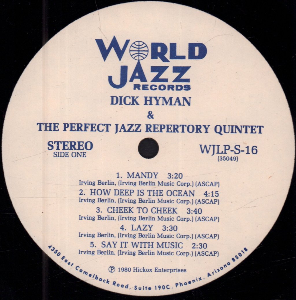 Dick Hyman & The Perfect Jazz Repertory Quintet - Say It With Music - Lp