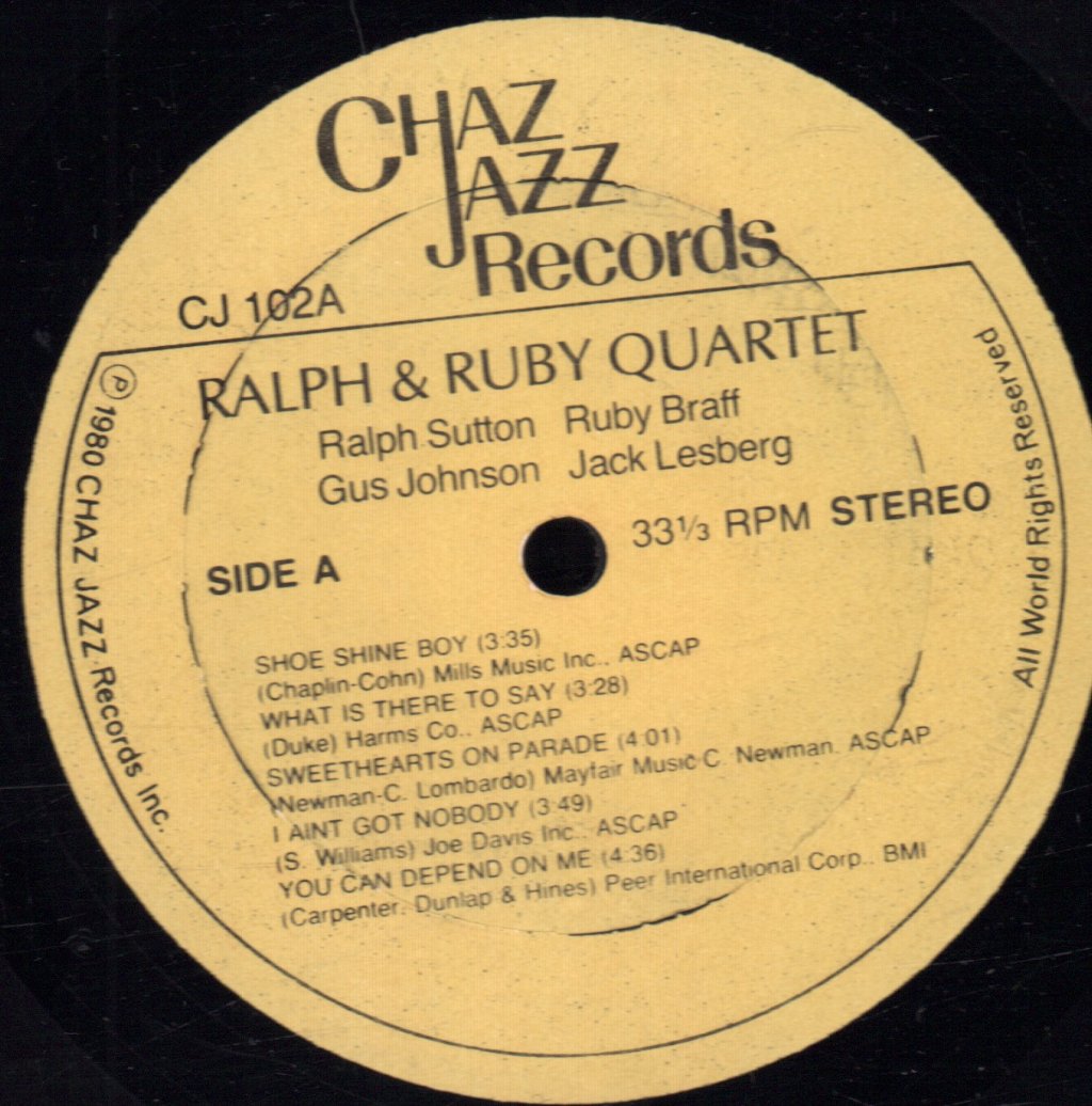 Ralph Sutton & Ruby Braff - R&R Quartet - Lp