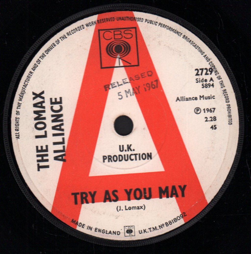 Lomax Alliance - Try As You May - 7 Inch