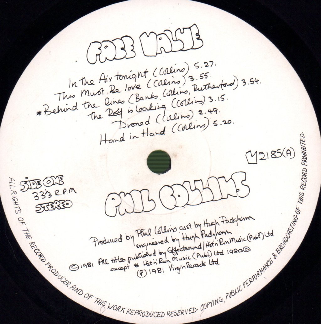 Phil Collins - Face Value - Lp