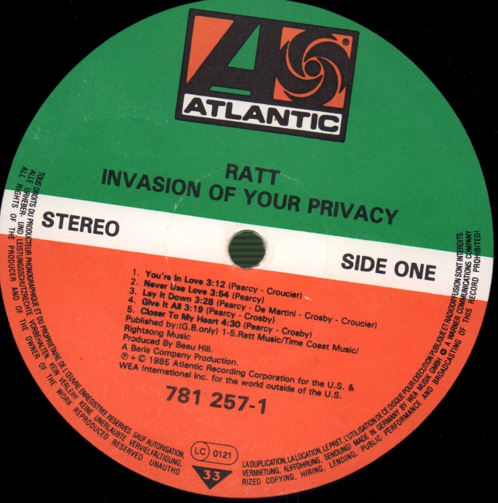 Ratt - Invasion Of Your Privacy - Lp
