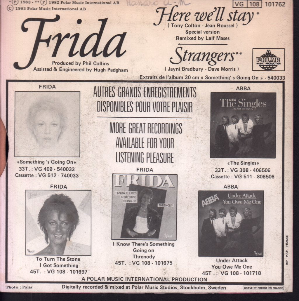 Frida - Here We'll Stay / Strangers - 7 Inch