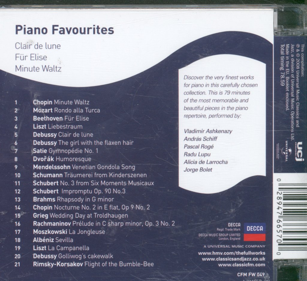 Various Artists - Classic FM Piano Favourites - Cd