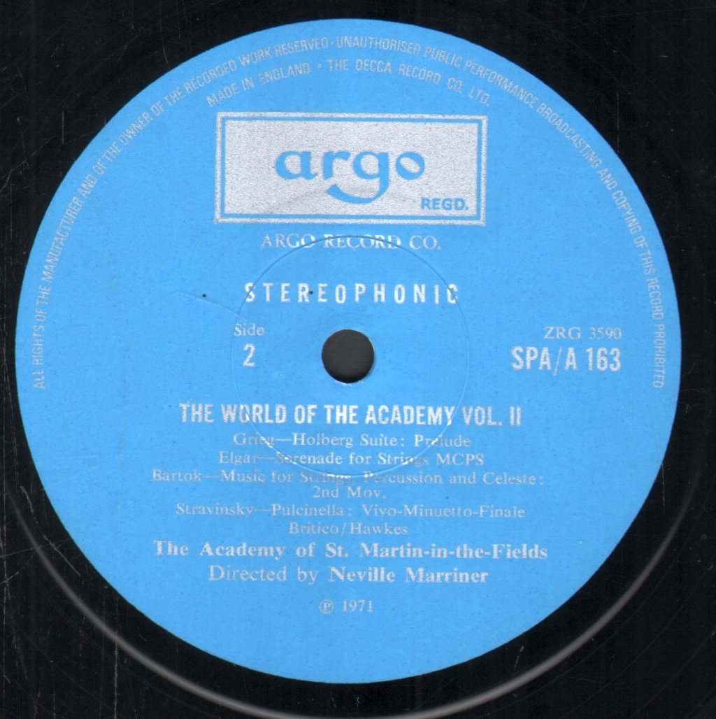 Neville Marriner / Academy Of St. Martin In The Fields - World Of The Academy Vol. II - Lp