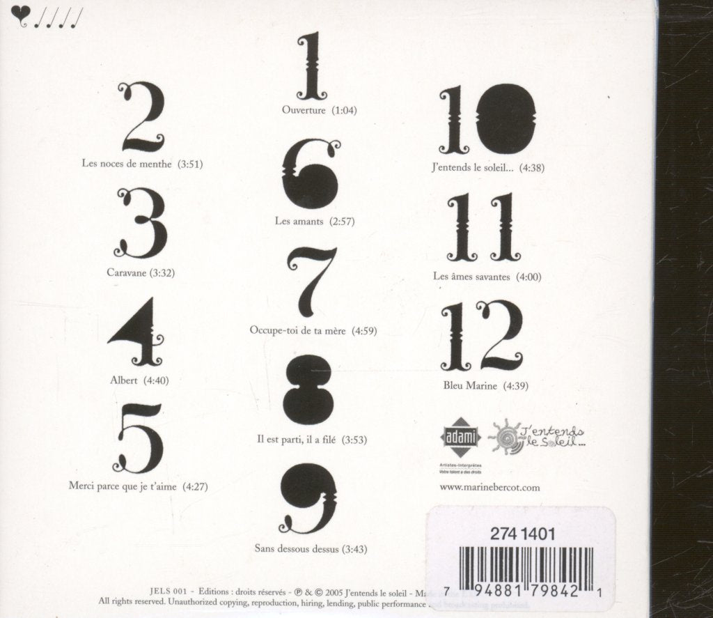 Marine Bercot - Les Amants - Cd
