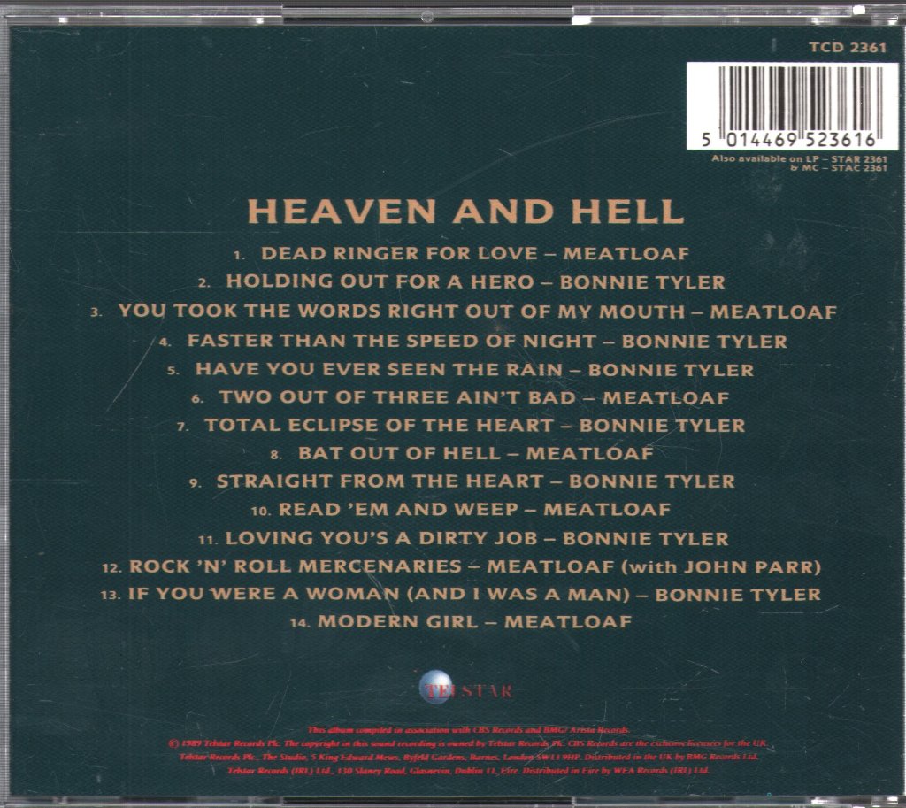 Bonnie + Meatloaf - Heaven And Hell - Cd