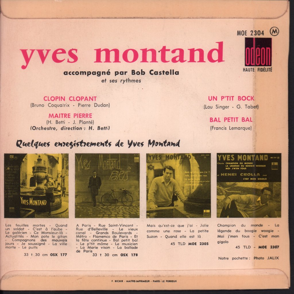 Yves Montand - Clopin Clopant - 7 Inch